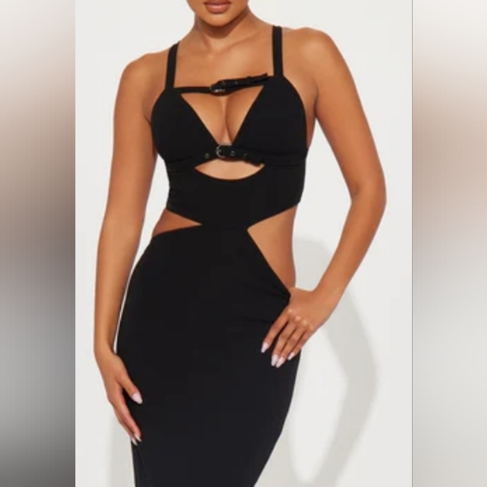 Black Backless Bodycon Dress with Plunge Neckline  Brand NEW